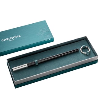 Coffret de baguettes chinoises noires et repose-baguettes - UNI - Christofle - Noir