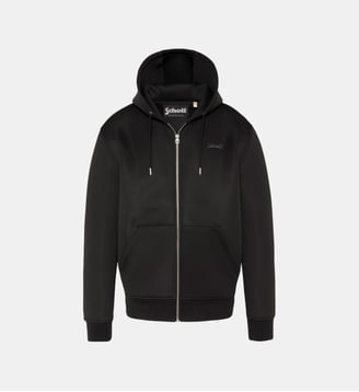 Sweatshirt neoprene zippé à capuche - Schott - Noir