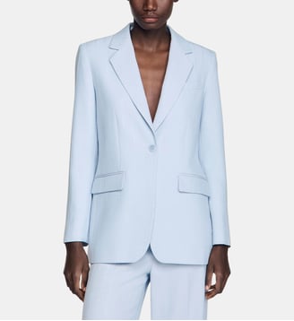 Veste de tailleur à rayures sequins - Sandro - Bleu ciel