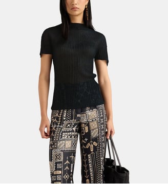T-Shirt mirada en lurex mélange points - Momonì - Noir