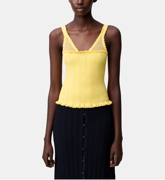 Top maille volants - Claudie Pierlot - Jaune soleil