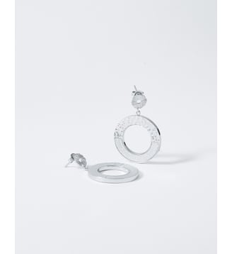 Boucles d'oreilles pendantes Amarita Argent blanc - Flowers for Zoe - Gris
