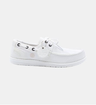 Chaussures bateau Socoa en maille stretch - Serge Blanco - Blanc cassé