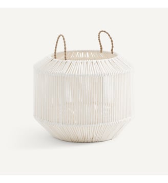 Panier rond tissé à la main en coton, petit modèle AM.PM