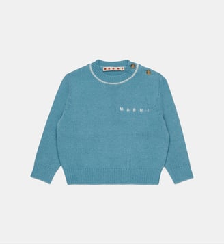 Pull col rond avec logo - Marni - Bluette légère