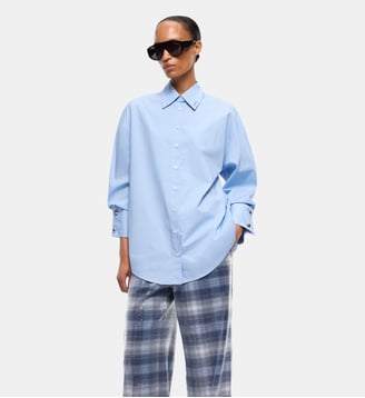 Chemise en coton « quiet is the new punk » - Pinko - Bleu panoramique