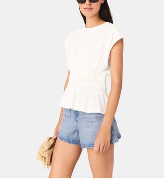 Tee shirt près du corps à plissé - Maje - Blanc