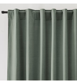 Rideau velours finition pattes cachées - La Redoute Interieurs - Vert de gris