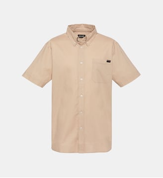 Chemise manches courtes avec poche planquée - Schott - Beige