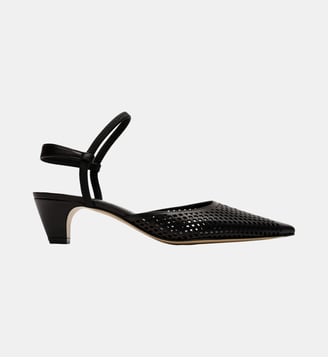 Loro - Slingback En Cuir Nappa Perforé Noir - Parallèle - Noir