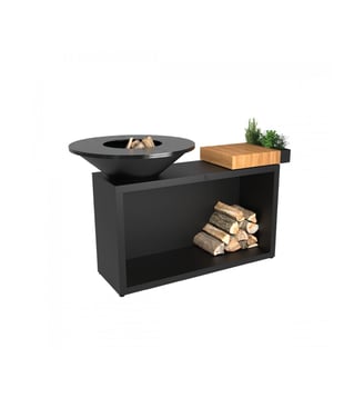Brasero Island Black 85 Teak Wood OI3B85W Ofyr