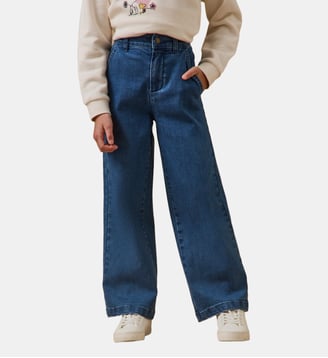 Pantalon large en denim - Cyrillus - Denim bleu