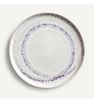 Lot 4 assiettes plates grès émail réactif - AM.PM - Blanc