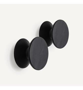 Lot de 2 patères chêne massif ø 10 cm AM.PM