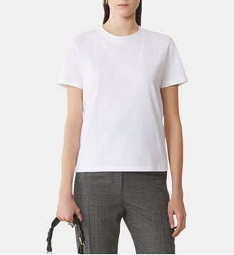 T-Shirt Détail Gros Grain En Coton - Lanvin - Blanc