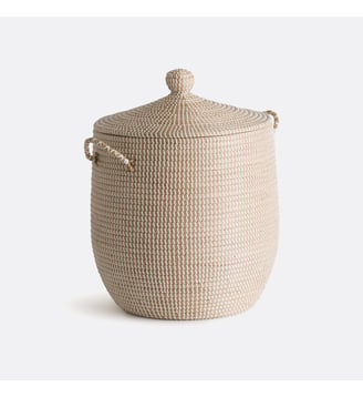 Panier avec couvercle H58 cm - La Redoute Interieurs - Naturel