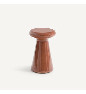 Bout de canapé de jardin, rond, en béton émaillé - AM.PM - Brique