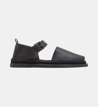 Espadrilles style minorquines en cuir FER - Castaner - Noir