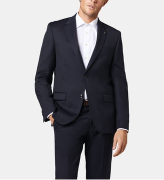 Veste de costume en laine regular Duncan - AMF - Digel - Bleu foncé