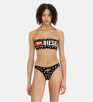 Soutien-gorge bandeau en coton à imprimé floral all-over Diesel