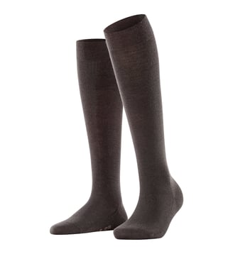 Mi-Bas Softmerino Laine Vierge - Falke - Brun foncé