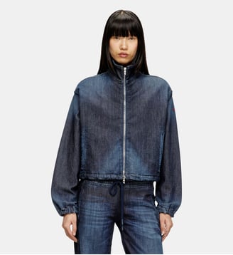Veste en JoggJeans avec col montant - Diesel - Bleu foncé