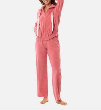 Ensemble homewear zippé en bouclette éponge GELATO 226 - Lingerie Le Chat - Rose