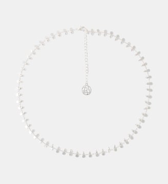 Collier à pampilles et perles facettées argentées - Balaboosté - Argenté