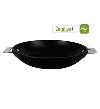 Poêle antiadhésive en aluminium, revêtement céramique Ceraliss®+ - poignée amovible - Cristel - Noir