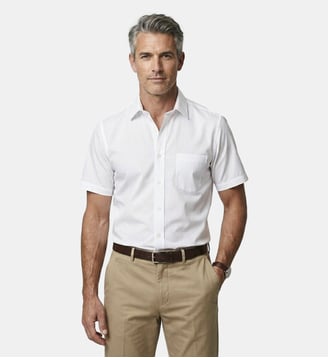 Chemise coupe droite manches courtes BLANC - Atelier Privé - Blanc