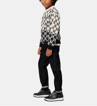 Sweat-shirt en molleton - Karl Lagerfeld Kids - Noir et beige