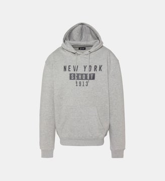 Sweatshirt à capuche NEW YORK - Schott - Gris chine