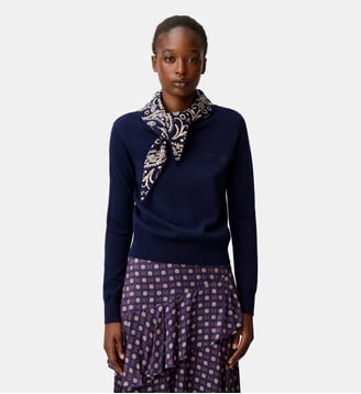 Pull maille bijou cœur doré - Claudie Pierlot - Bicolore