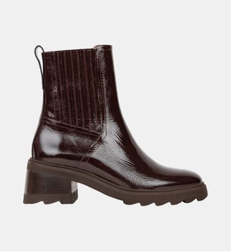 Boots Plates Lison Cuir Verni Froissé - Bobbies - Noir