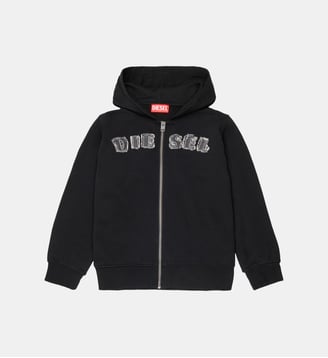 Sweat zippé avec logo - Diesel Kids - Noir