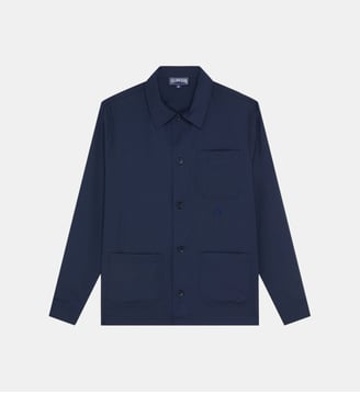 Surchemise en laine Micro Carreaux - Vilebrequin - Bleu marine