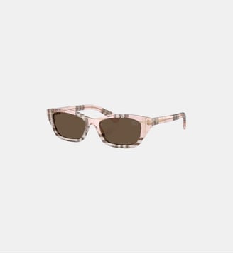Lunettes de soleil Rectangulaire BE4488 - Burberry - Motif à  carreaux rose