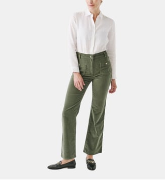 Pantalon pelley - Motif uni - Coupe flare - Caroll - Kaki