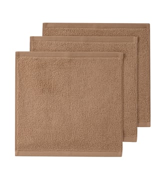 Carré visage uni en coton biologique, 650gr/m², ESSENTIEL - Alexandre Turpault - Marron