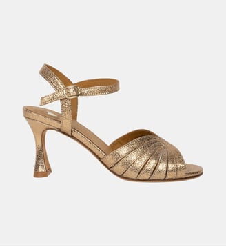 Sandales à Talon Alya Cuir Lamé - Bobbies - Or sépia