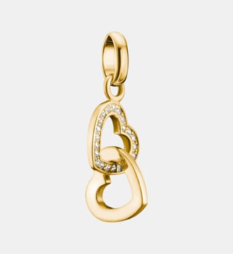 Charm deux cœurs avec zirconia blanc - Thomas Sabo - Or