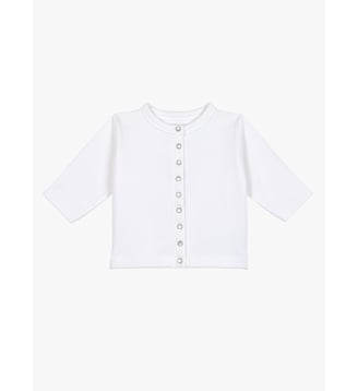Cardigan pressions layette en molleton - Agnès b. - Blanc