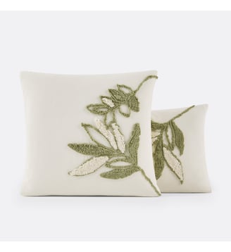 Taie d'oreiller coton - La Redoute Interieurs - Blanc et vert