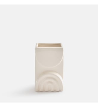 Vase en céramique, hauteur 20 cm - La Redoute Interieurs - Écru