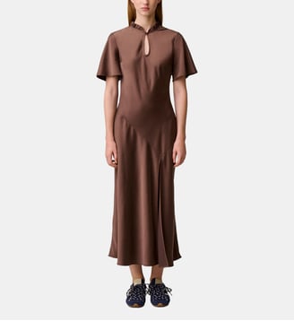 Robe midi fluide - Claudie Pierlot - Marron glacé