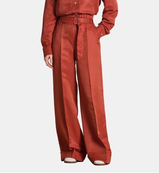 Pantalon large avec ceinture - La Fée Maraboutée - Brique