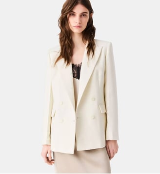 Veste de tailleur croisée - Maje - Écru