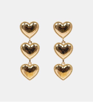 Boucles d'oreilles pendantes cœurs NADAV - Hipanema - Doré