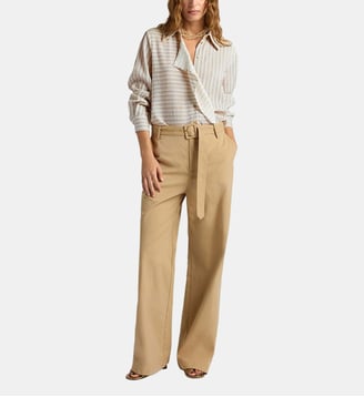 Pantalon navajo en gabardine de coton - Momonì - Brun