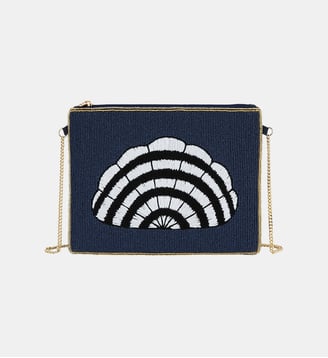 Sac pochette avec broderie coquillage DIENA - Wild - Bleu
